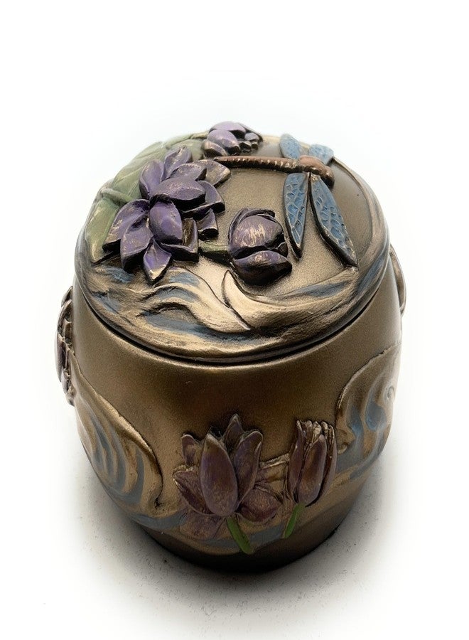 RUSTIX Dragonfly Trinket Box - Art Nouveau Decorative Jewelry Box with Hand-Painted Dragonfly, Floral, and Lily Pad Design - Elegant Dragonfly Gifts for Women and Home Decor - Image 3